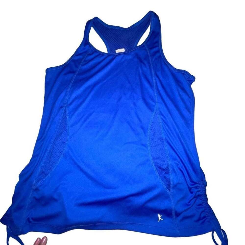 Danskin Now Dri-More Blue Racerback Athletic Tank Top Size XL